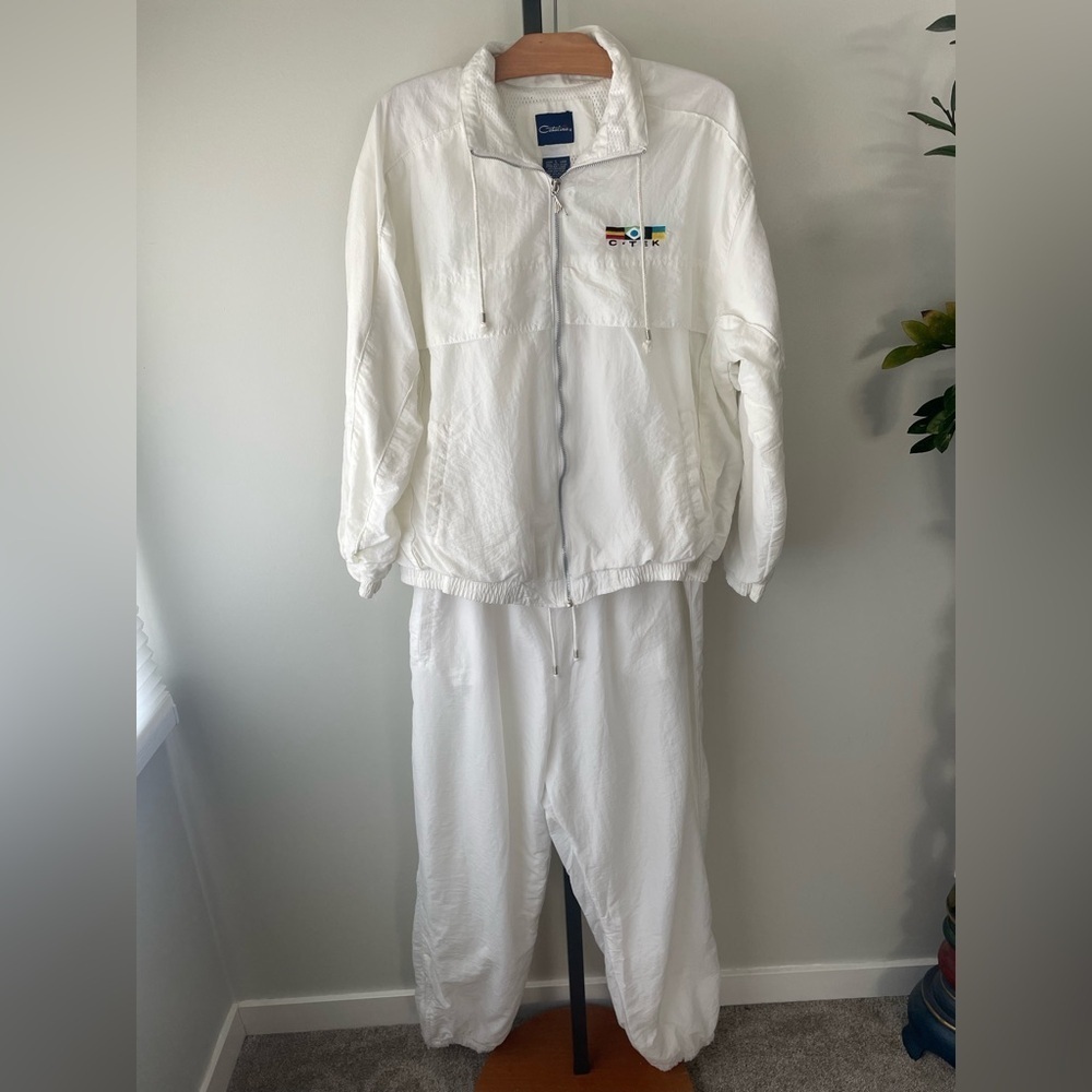 90s Vintage Catalina Windbreaker Tracksuit Jacket Pants Size Large XL Womens